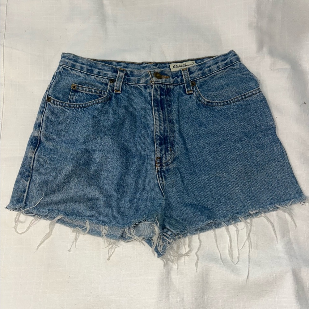 Eddie Bauer High Waisted Blue Denim Shorts
